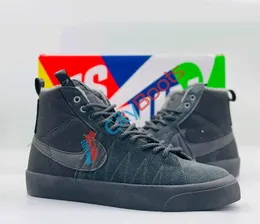 Кроссовки Nike SB Zoom Blazer Mid Premium Black с мехом