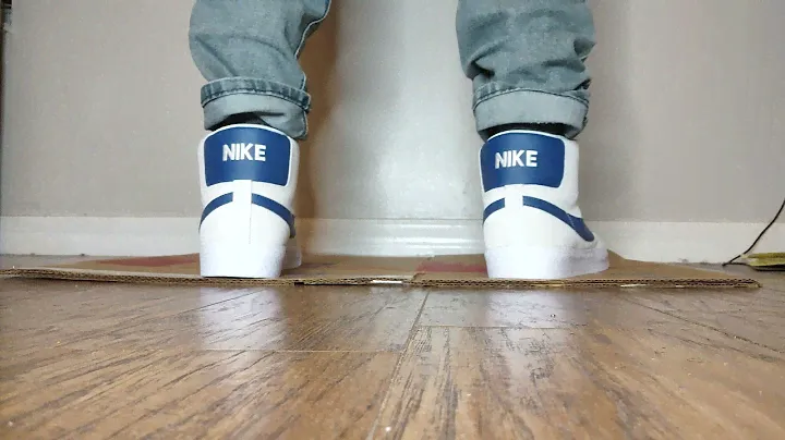 Nike SB Zoom Blazer Mid white court blue on feet