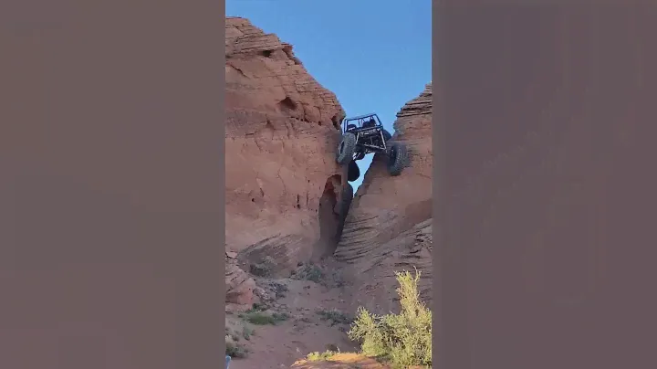 Rock crawling Sand hollow in hurricane Utah. The name of this drop is liberal tears.