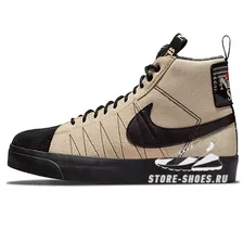Зимние Nike SB Zoom Blazer Mid Premium Rattan/Black With Fur